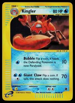 Pokemon Card - Kingler Expedition Base Set 50/165 Reverse Holo Rare - Image 1
