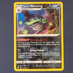 Galarian Weezing 113/192 - Rebel Clash - Rare Holo Pokemon Card - NM - Image 1