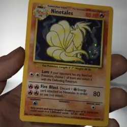 Base Set Ninetales Holo Bleed Error Pokemon TCG Misprint Pokemon Card WOTC MP - Image 2
