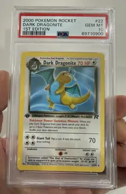 Pokemon TCG 1st Edition Dark Dragonite Team Rocket (2000, 22/82) PSA 10 Gem Mint - Image 1