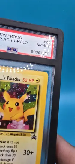 Birthday Pikachu Holo #24 Black Star Promo Pokemon PSA 8 🎂🎈 w Swirl 🌀 - Image 3