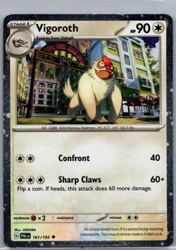 Vigoroth (Cosmos Holo) 161/193 Holo - Pokemon Card - NM - Image 1