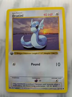 Dratini 1st Edition Shadowless 26/102 Pokemon Card - Image 1