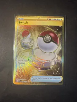Pokemon TCG Full Holo Switch Trainer Card 206/165 Hyper Rare - Image 2