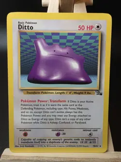 Pokemon TCG Ditto Fossil Unlimited Rare Non-Holo Card 18/62 LP-NM Condition - Image 1