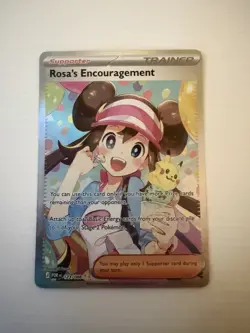 Pokemon TCG Rosa's Encouragement 123/088 Trainer-Supporter Full Art Holo EN - Image 1