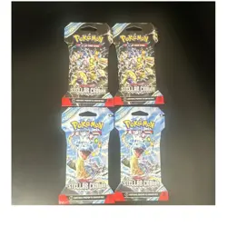 Lot of 4 Sealed Pokemon TCG Scarlet & Violet Stellar Crown Sealed Booster Packs - Image 1