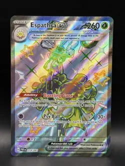 Pokemon TCG Pokemon Espathra Ex Holo Paldean Fates 214/091 - Image 1