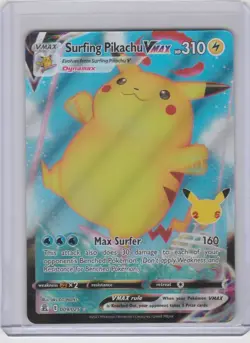 Surfing Pikachu VMAX 009/025 Celebrations Holo Rare Pokemon Card NM English - Image 1