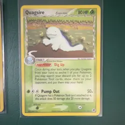 Pokemon EX Delta Species Pidgeot 2/17 Holo Quagsire 21/101 Card Lot (2) - Image 3