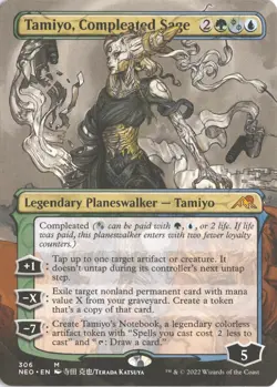 MTG Tamiyo, Compleated Sage Non-Foil Borderless (306) Kamigawa: Neon Dynasty NM - Image 1