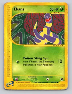 Ekans 108/165 Common Expedition Base Set Pokemon DMG - Image 1