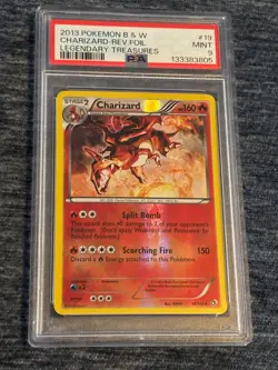 Pokemon TCG Mint PSA 9 Charizard 19/113 Legendary Treasures Reverse Holo Rare - Image 1
