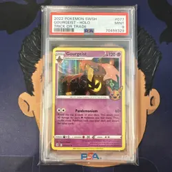 PSA 9 MINT 2022 Pokemon Trick or Trade GOURGEIST #077 Holo Stamped - Image 2
