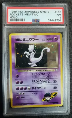 Rockets Mewtwo Holo Japanese Gym 2 NM 7 PSA Pokemon #150 - Image 1