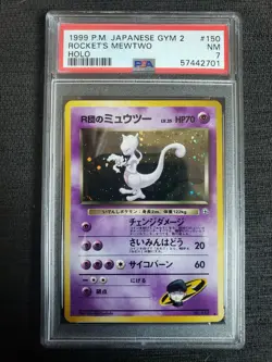 Rockets Mewtwo Holo Japanese Gym 2 NM 7 PSA Pokemon #150 - Image 2