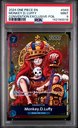 2024 ONE PIECE PROMOS CONVENTION EXCLUSIVE-FOIL #043 MONKEY D. LUFFY PSA 9 - Image 1