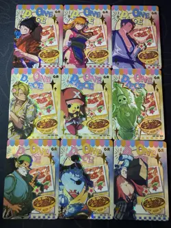 One Piece 9 Collectible Character Anime Cards CCG Foodie Luffy Nami Robin - Image 1