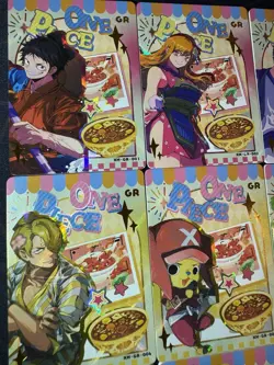 One Piece 9 Collectible Character Anime Cards CCG Foodie Luffy Nami Robin - Image 2