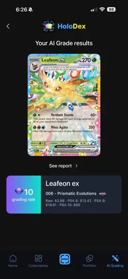 LEAFEON EX #6 | POTENTIAL PSA 10 | 2025 POKEMON PRISMATIC EVOLUTIONS - Image 3