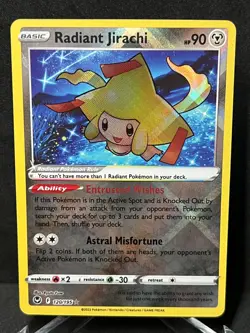 Pokemon Radiant Jirachi Radiant Rare Silver Tempest 120/195 Near Mint Pokemon - Image 1