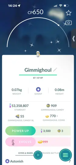 Pokemon Go Shiny Gimmighoul - Image 1