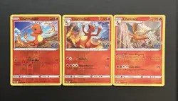 Charmander Charmeleon Charizard Reverse Holo, Holo Rare Pokemon GO Set SWSH LP - Image 1
