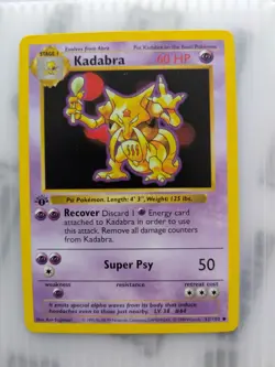 Kadabra 1st Edition Shadowless 32/102 Pokemon Card - Image 1