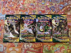 Pokemon TCG - Evolving Skies - Booster Pack x4 -Brand New Sealed - Image 1