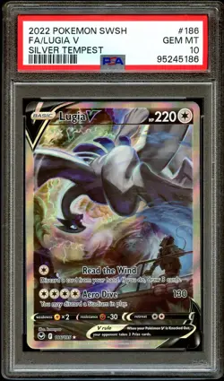 PSA 10 GEM MINT Lugia V 186/195 ALTERNATE ART Silver Tempest Pokemon Card 186 - Image 2