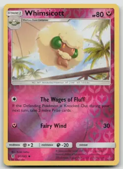 Whimsicott 91/145 Uncommon Guardians Rising Pokemon Reverse Holo NM - Image 1