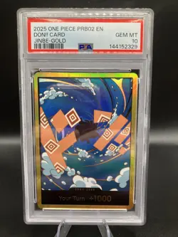 2025 PRB02 JINBE GOLD DON!! CARD PSA 10 English One Piece Card Game - Image 1
