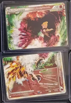 Carte Pokemon Francaise Ho-Oh Legende 111/123 et 112/123 - Etat HP & Damaged - Image 1