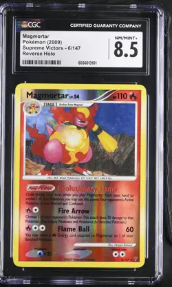CGC 8.5 Magmortar 2009 Supreme Victors 6/147 Reverse Holo Pokemon Card - Image 1