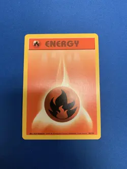 Fire Energy 98/102 LP-NM Pokemon Card Base Set Vintage Unlimited Common - Image 1