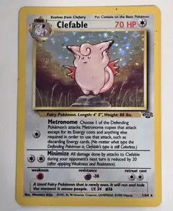 Pokemon TCG Clefable Holo Rare Card Base Set 1/64 Jungle - Image 1