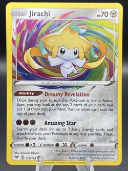 Pokemon TCG Jirachi 119/185 Amazing Rare Sword & Shield: Vivid Voltage NM - Image 1