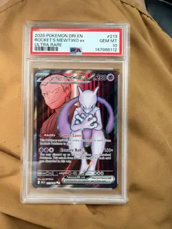 2025 Pokemon Dri En-Destined Rivals #213 Rocket'S Mewtwo Ex Ultra Rare PSA 10 - Image 1
