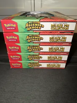 LOT OF 5 ✅ Pokemon TCG Ascended Heroes First Partners Deluxe Pin Collection Box - Image 3
