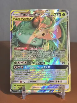Pokemon TCG - Venusaur and Snivy GX 1/236 - Tag Team - Cosmic Eclipse - Image 1