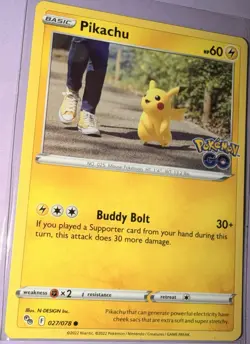 Pikachu 027/078 Pokemon GO Regular NM - Image 1