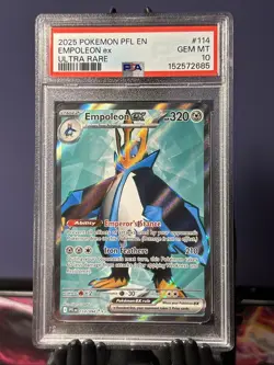 2025 POKEMON PFL EN-PHANTASMAL FLAMES ULTRA RARE #114 EMPOLEON EX PSA 10 - Image 1