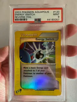 2003 Pokemon - Energy Search Reverse Holo Trainer Aquapolis 120/147 PSA 9 Mint! - Image 1