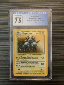 Pokemon TCG Magneton Holo Rare 9/102 Base Set Unlimited CGC 7.5 1999 English - Image 1