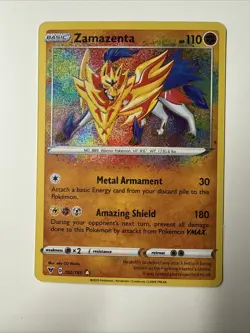 Pokemon TCG Zamazenta Vivid Voltage 102/185 Holo Amazing Rare - Image 1
