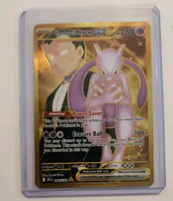 ⭐⭐⭐Pokemon Team Rocket’s Mewtwo ex 240/182 Ultra Rare Gold NM Destined Rivals - Image 2