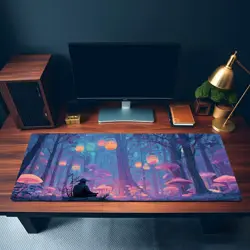 MTG Playmat | Lofi Forest Playmat | Kawaii Desk Mat | Unofficial MTG Playmat - Image 3