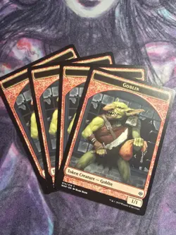 x4 Goblin Token T MTG War of the Spark M/NM, English - Image 1