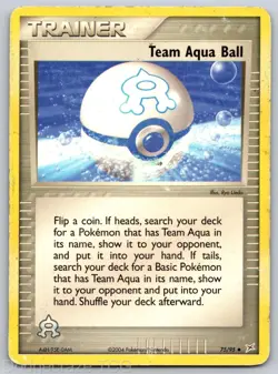 Team Aqua Ball 75/95 Uncommon Team Magma vs Team Aqua Pokemon HP - Image 1