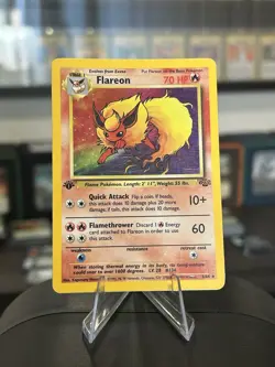 1999 POKEMON JUNGLE 1ST EDITION #3 FLAREON HOLO RARE WOTC - Image 1